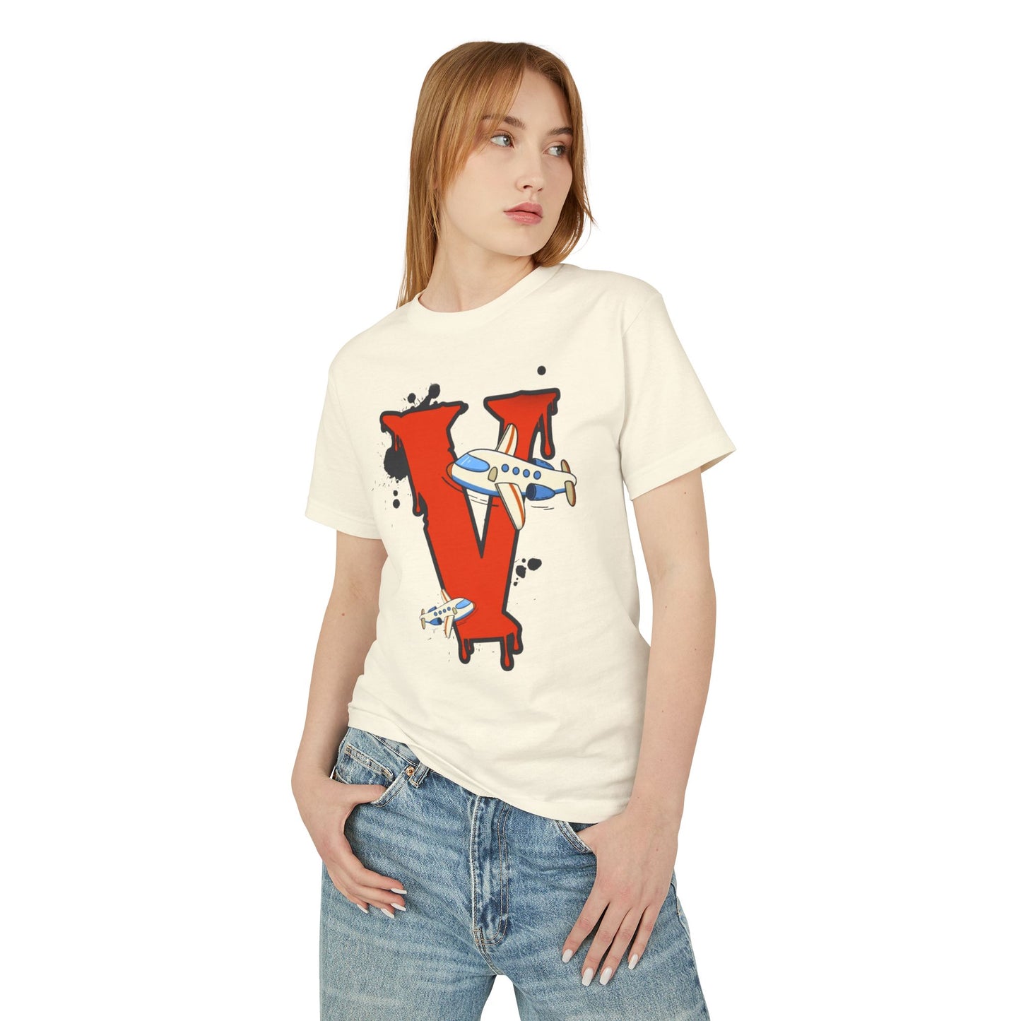 Vanish | Spring '26 Airplane Letter V Tee – Vintage Red V Initial Graphic
