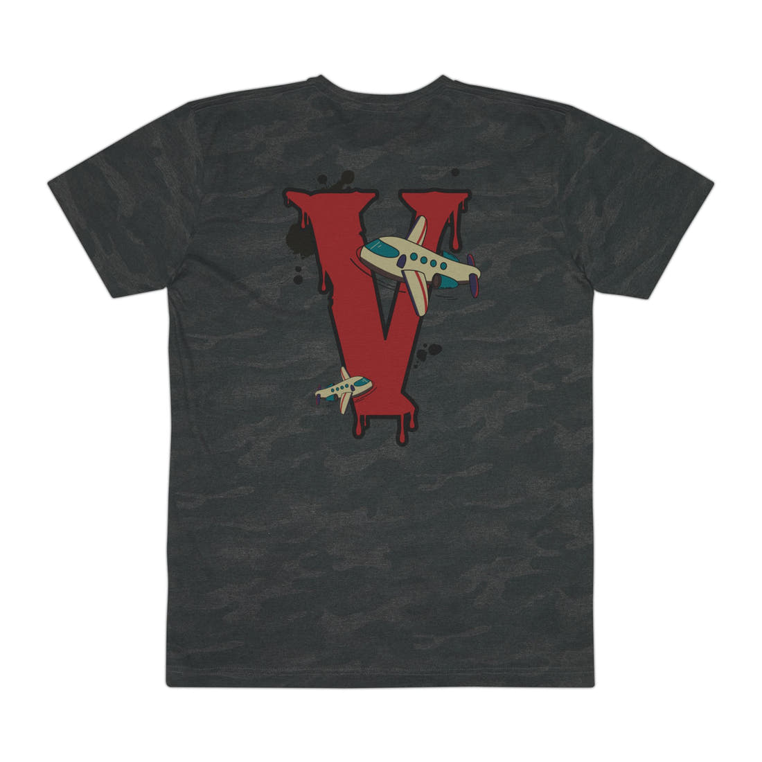 Vanish | Summer '26 Vintage Plane V Graphic Tee – Back Graphic Print