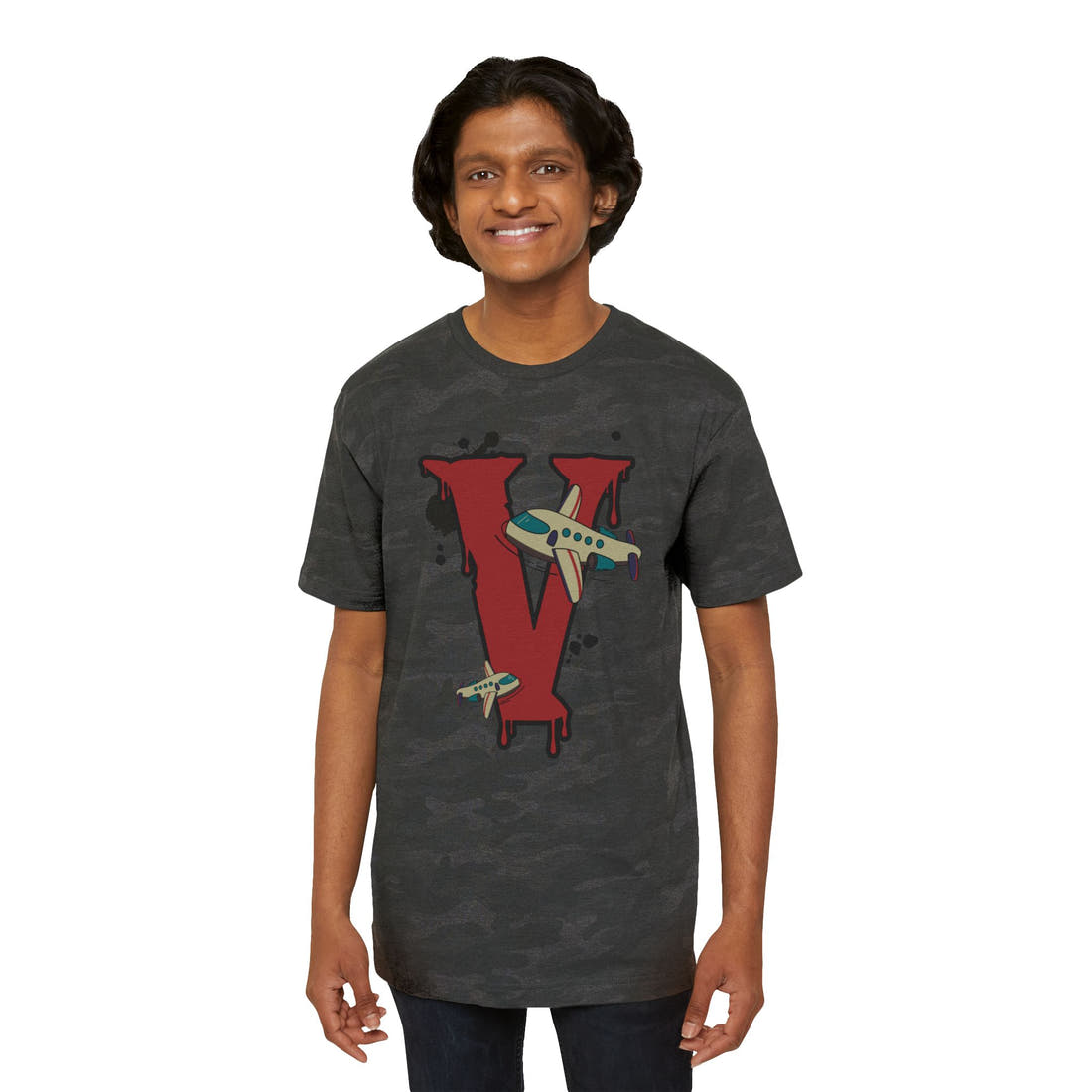Vanish | Summer '26 Vintage Plane V Graphic Tee – Back Graphic Print