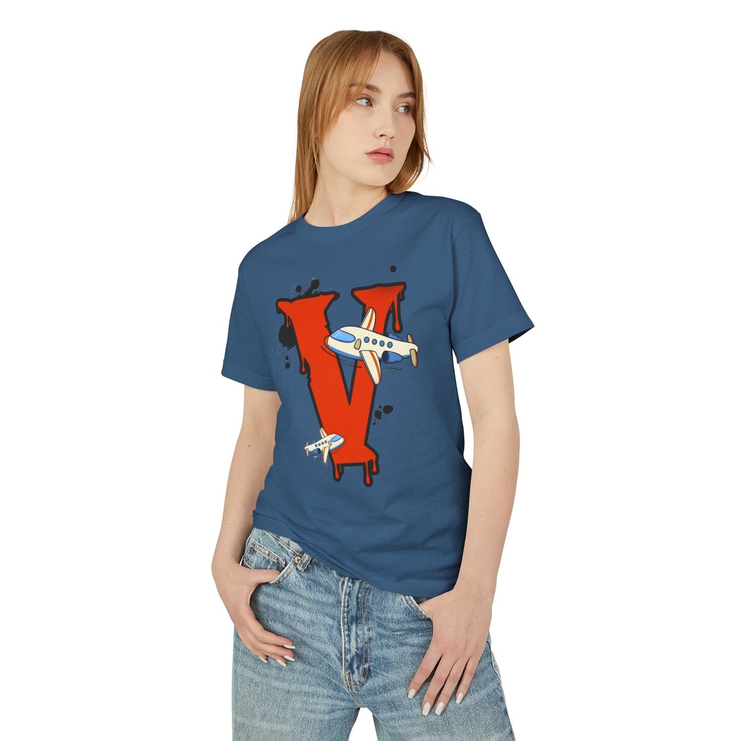 Vanish | Spring '26 Airplane Letter V Tee – Vintage Red V Initial Graphic