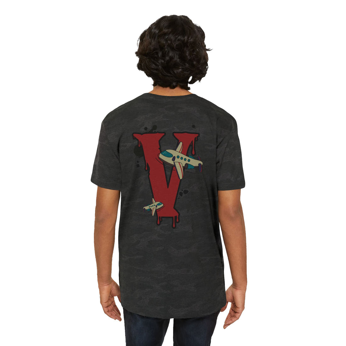 Vanish | Summer '26 Vintage Plane V Graphic Tee – Back Graphic Print