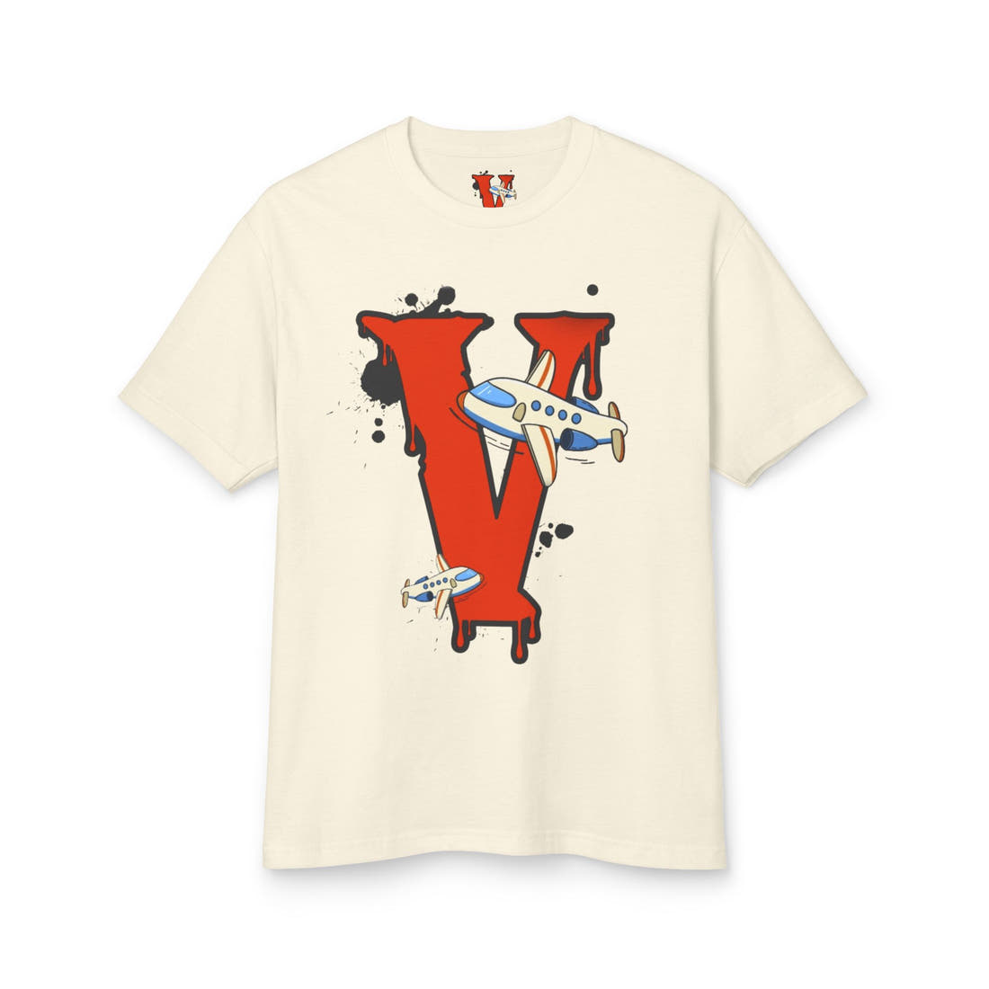 Vanish | Spring '26 Airplane Letter V Tee – Vintage Red V Initial Graphic