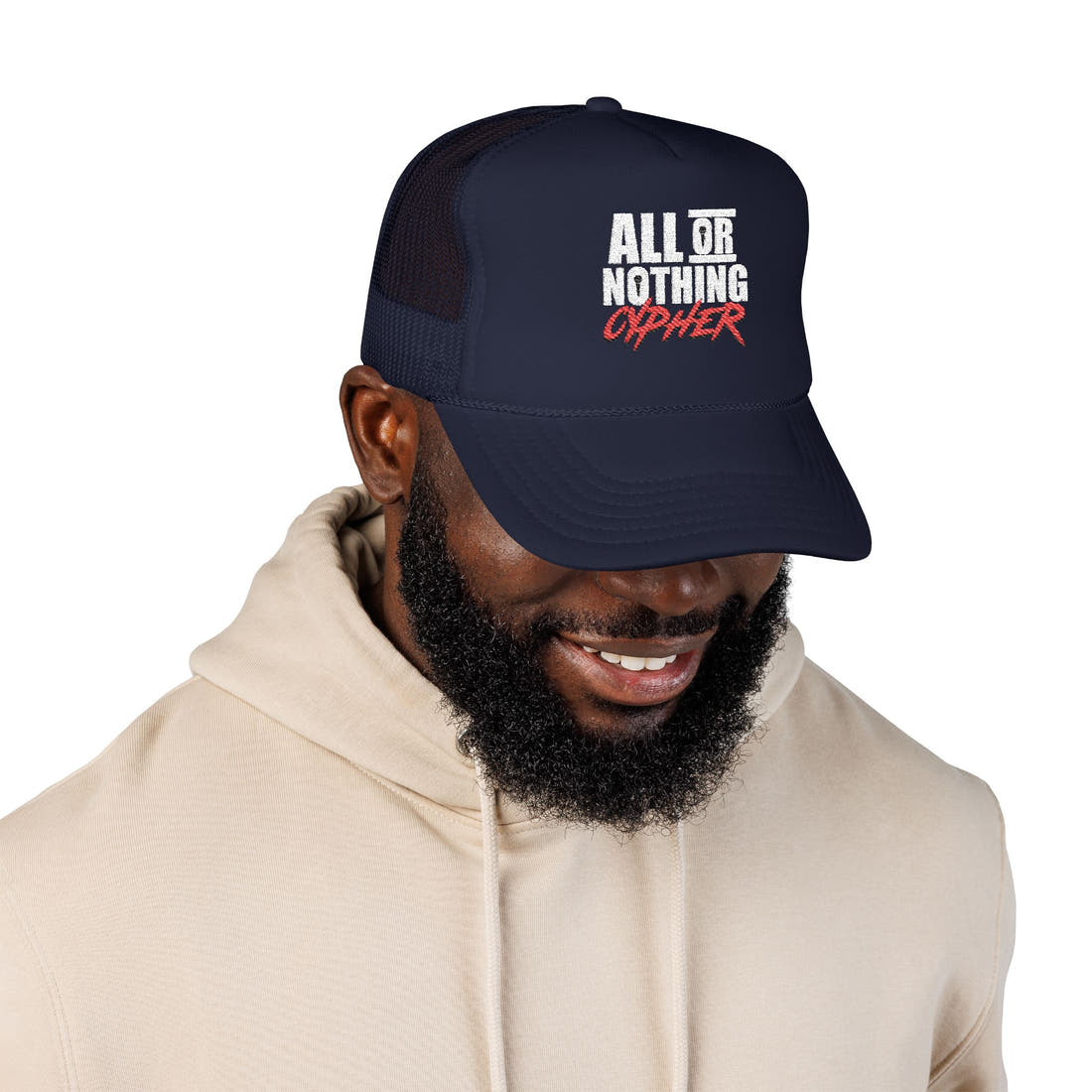 All or Nothing Cypher | The Rotation Trucker Hat – Embroidered Logo