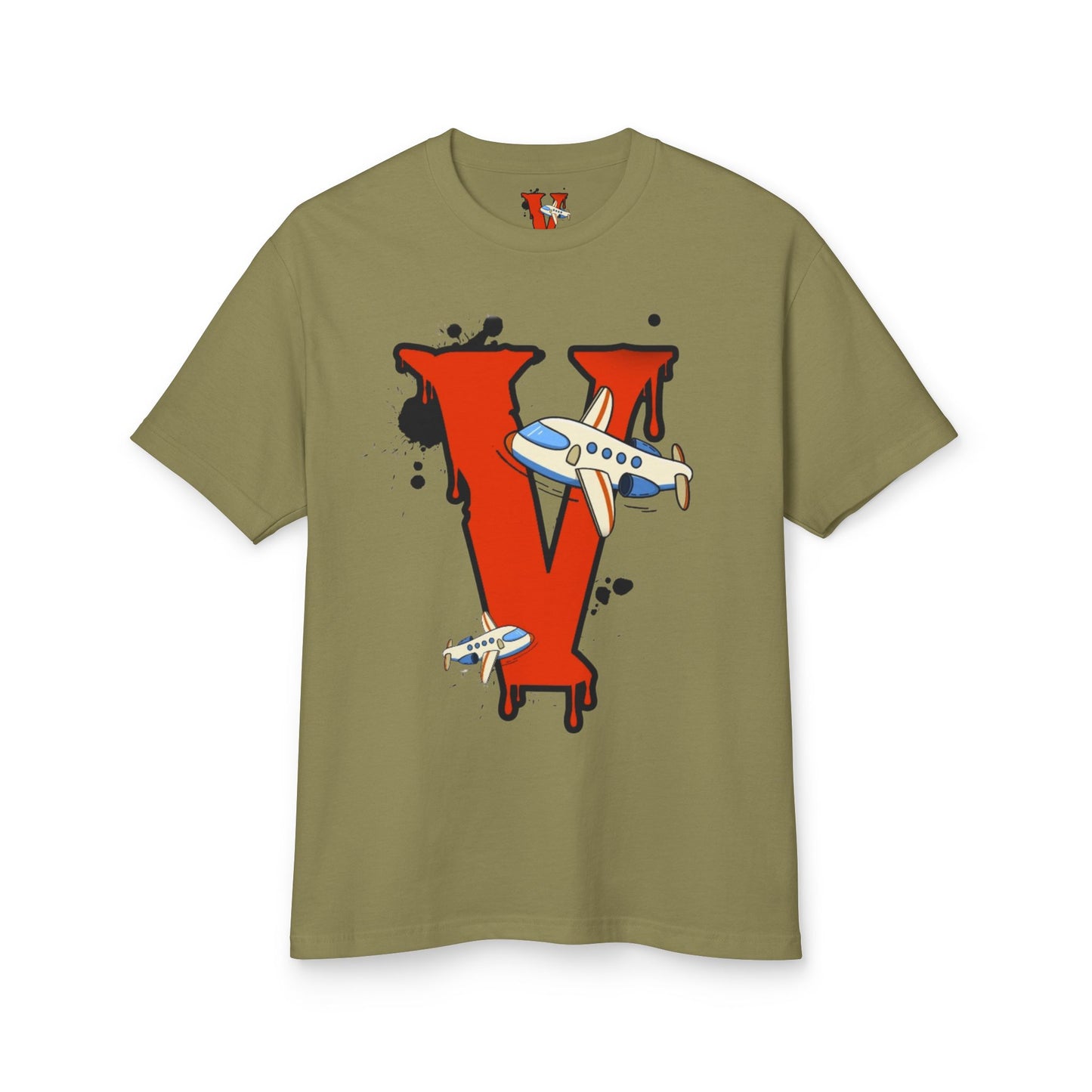 Vanish | Spring '26 Airplane Letter V Tee – Vintage Red V Initial Graphic