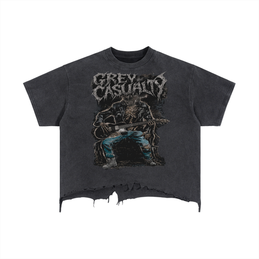 Vintage Wash Boxy Distressed Hem T-Shirt (Casualty One)