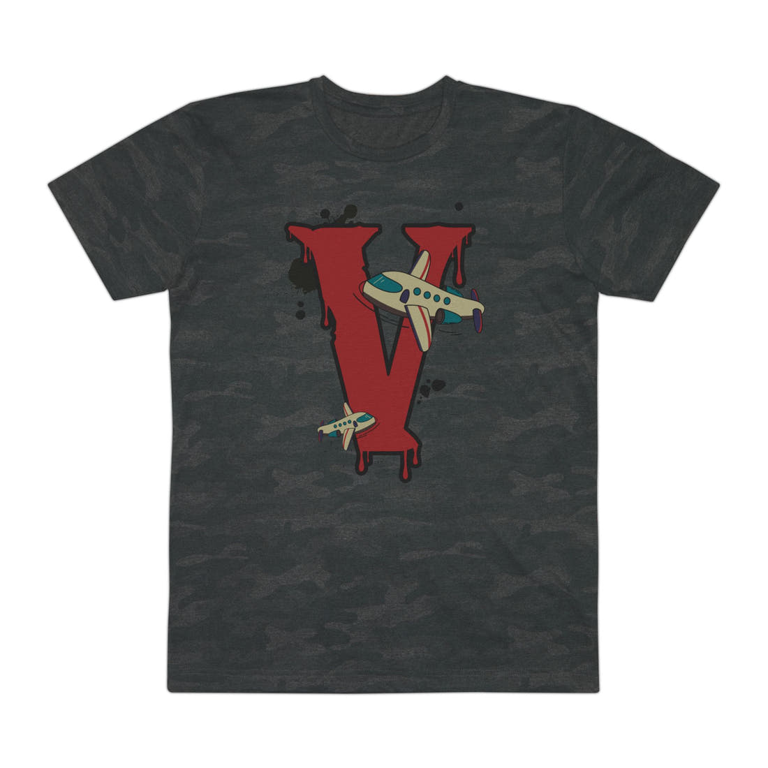Vanish | Summer '26 Vintage Plane V Graphic Tee – Back Graphic Print