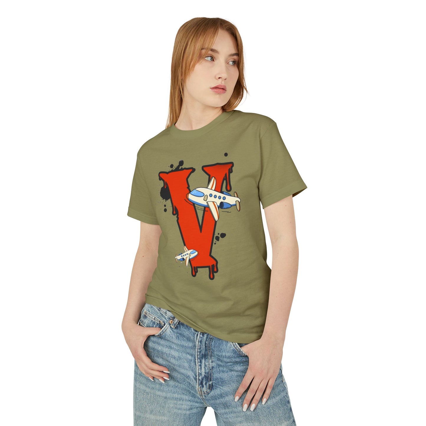 Vanish | Spring '26 Airplane Letter V Tee – Vintage Red V Initial Graphic