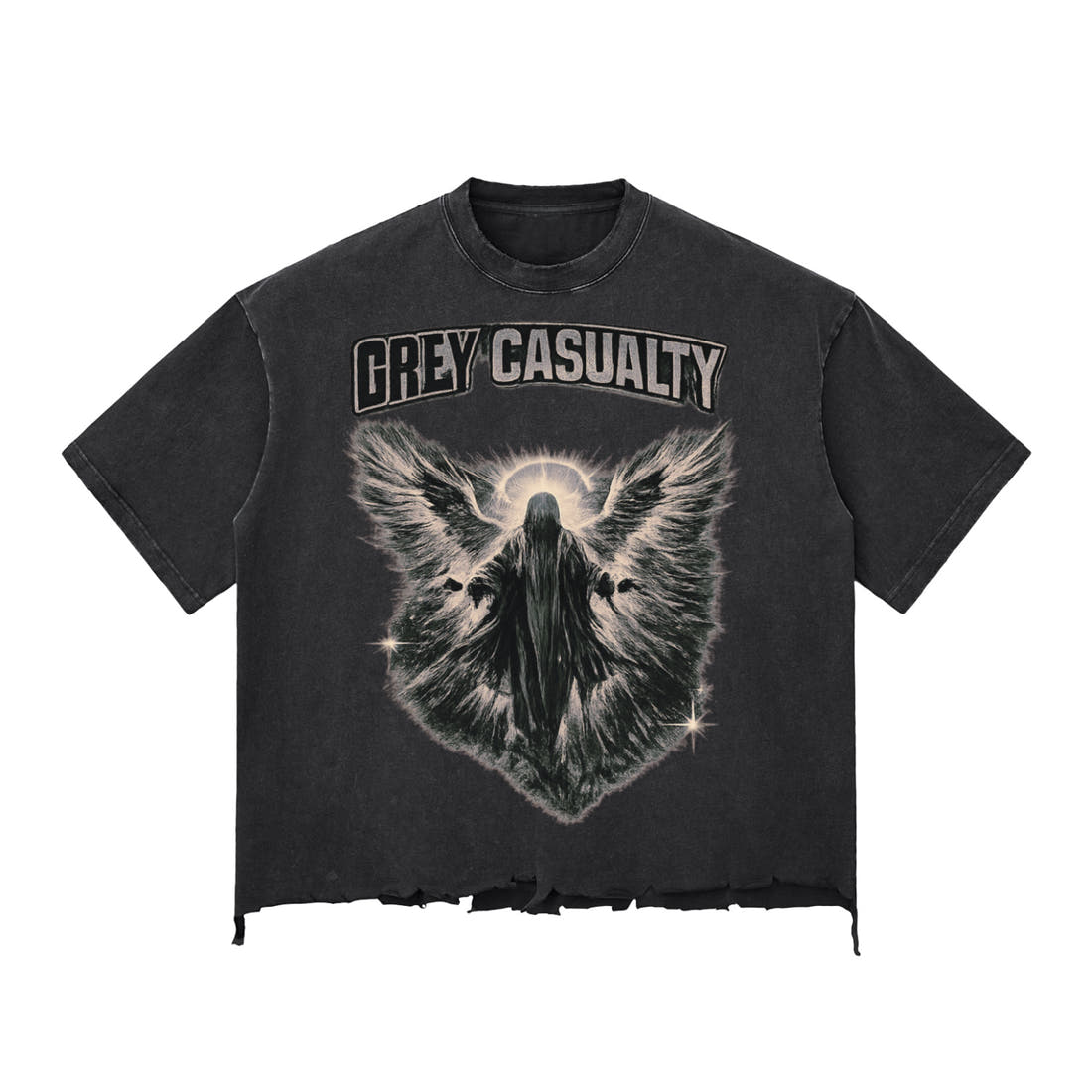 Snow Wash Raw-Hem Boxy T-shirt (Casualty One)
