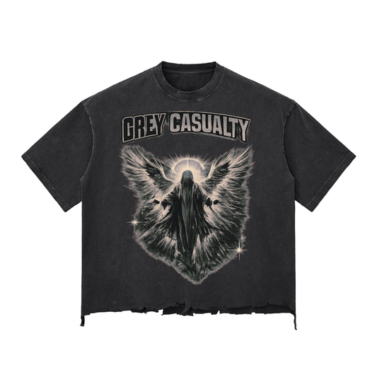 Snow Wash Raw-Hem Boxy T-shirt (Casualty One)