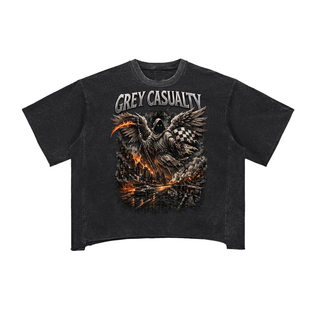 Raw Edge Snow Washed Boxy T-Shirt (Casualty One)