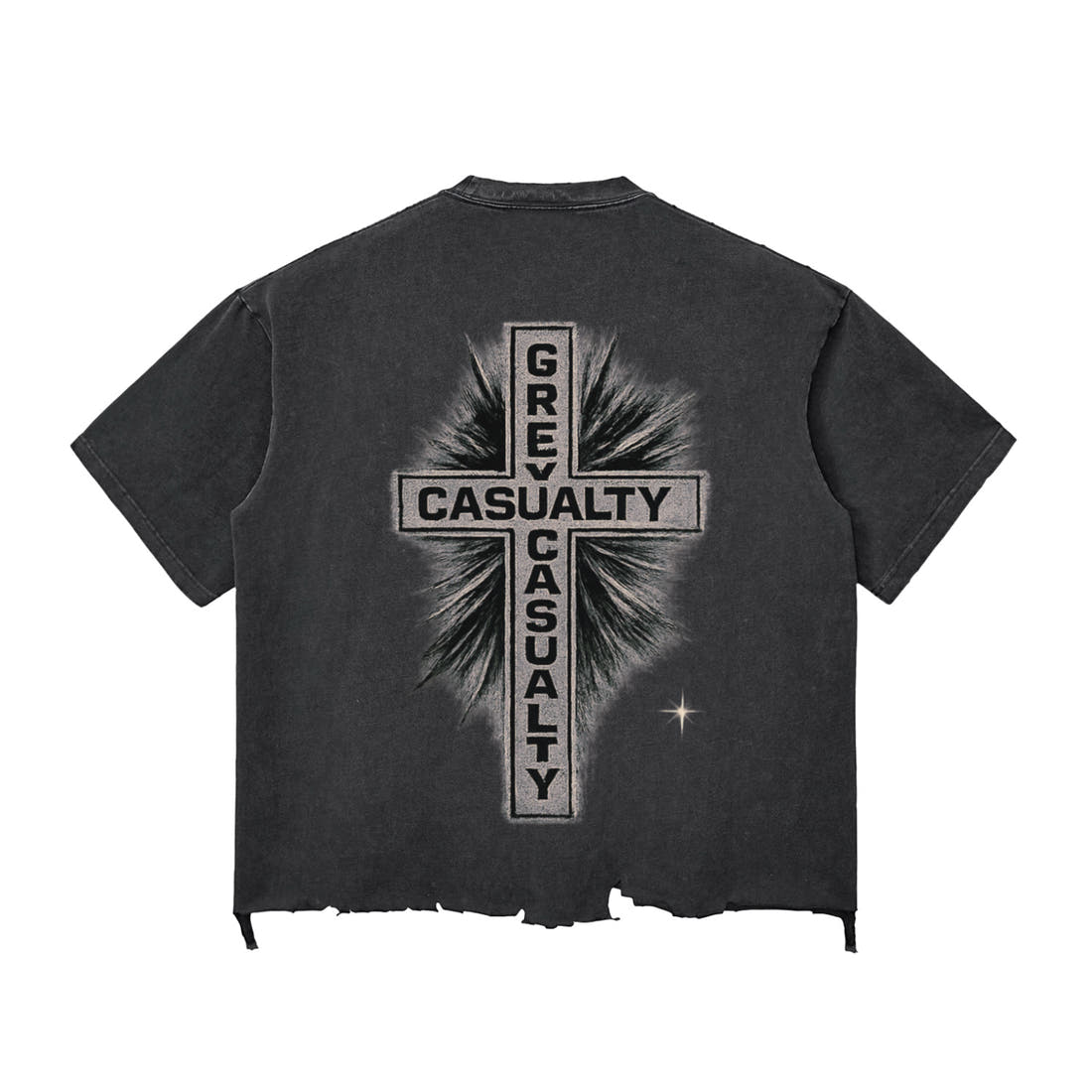 Snow Wash Raw-Hem Boxy T-shirt (Casualty One)